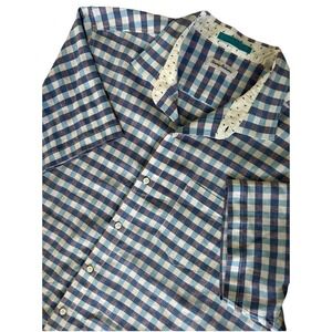 Tommy Bahama 65% Linen Short Sleeved Shirt Size XXL W/ Flamingo‎ Trim
